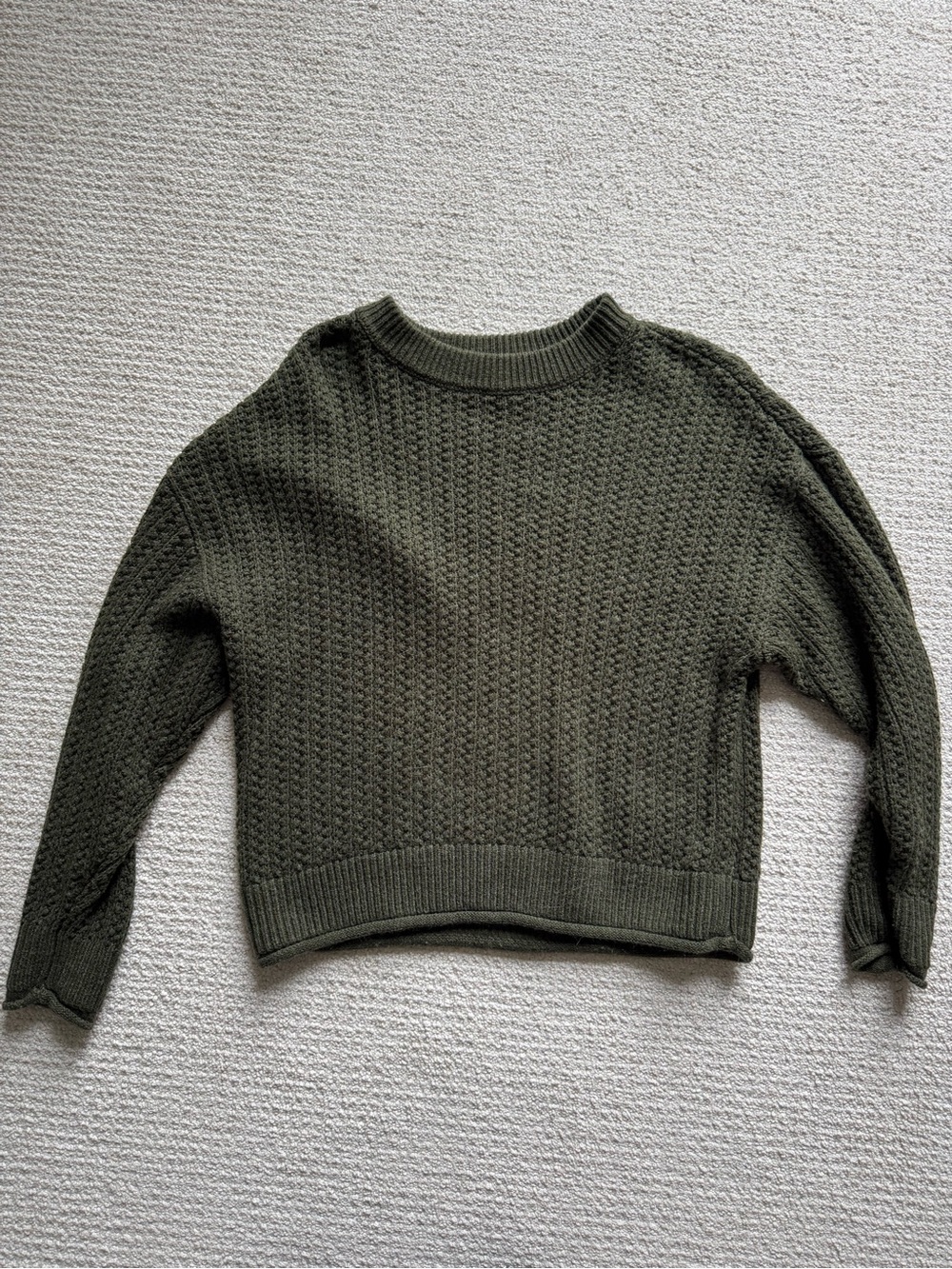 Universal Thread Olive Green Textured Crewneck Sweater